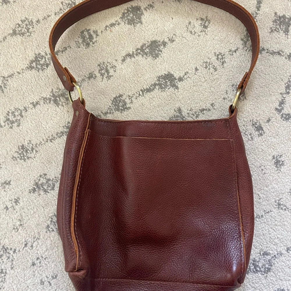 NWOT Portland Leather Shoulder Bag Nutmeg - Picture 3 of 7